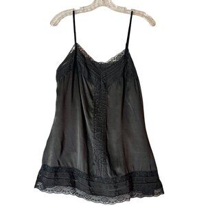 Black Lace Trim Cami Slip Top – White House Black Market - M